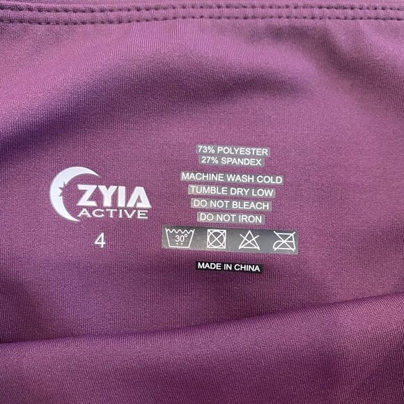 Zyia Active Plum Logo High Rise Compressive Cropped Leggings - Picture 6 of 7